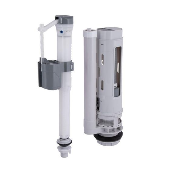 Qtap HY1 (Presto) комплект арматури для бачка унітаза з подвійною круглою кнопкою змиву 4,8 см і клапаном нижнього подавання води, 3/6L