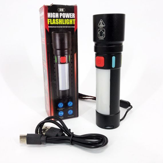 Ліхтарик потужний акумуляторний для дому 611-TG+COB(white+red), Дуже яскравий ліхтар YX-50 | Зображення 5