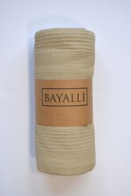 Вафельне простирадло-покривало Bayalli 200×230 см. Bej