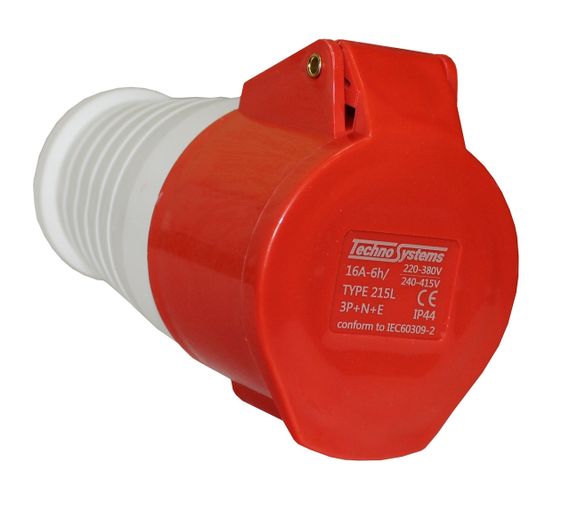 Розетка 215 переносна 3Р+РЕ+N 16А 380В IP44 Ny95500418