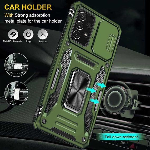 Ударопрочный чехол Camshield Army Ring для Samsung Galaxy A73 5G Оливковый / Army Green | Зображення 1