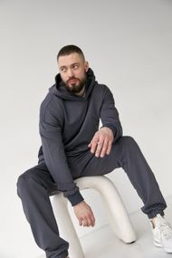Чоловічий спортивний костюм колір графіт р.S 421100