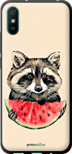 Чохол на Xiaomi Redmi 9A Єнотик з кавуном "4605b-2034-2448"