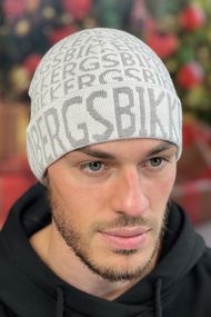 Мужская  шапка «Letters» (5158) белый + серый