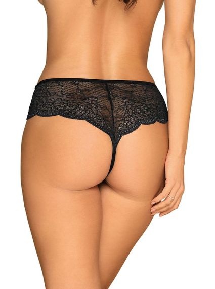 Еротичні відкриті стринги з бусинками Pearlove figi czarne XS/S Sex Aura | Зображення 6