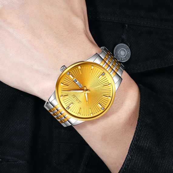 Чоловічий годинник Skmei 9323TGDGD Silver/Gold-Gold | Зображення 2