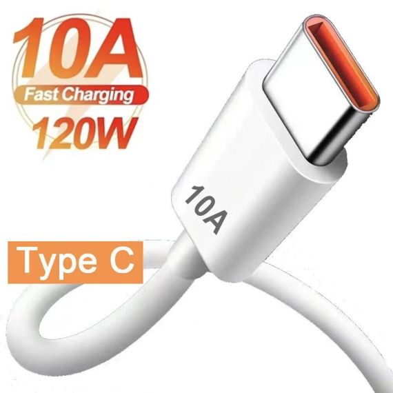 Кабель для передачі даних 10А USB - Type-C white 2m білий | Зображення 5