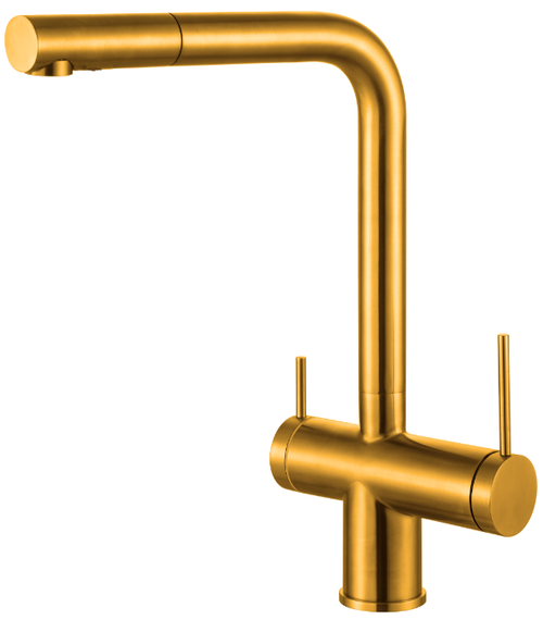 Кухонний змішувач Fabiano FKM 31.14 SS Nano Gold 8231.401.1014