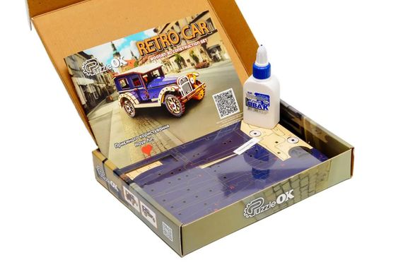 Конструктор Puz-00955 Retro car, дерев'яний PuzzleOK | Зображення 1