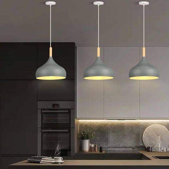 Підвісні світильники iDEGU 2 шт, лампа E27 для кухні, кафе, бару, ретро лофт світильник, метал дерево | Зображення 6