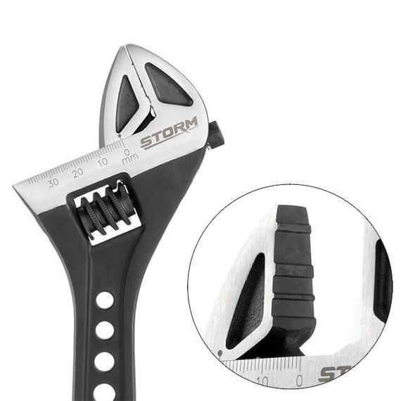 Ключ розвідний 300 мм кований, ручка TPR, HRC 40~50, Cr-V STORM INTERTOOL XT-00851 | Зображення 2