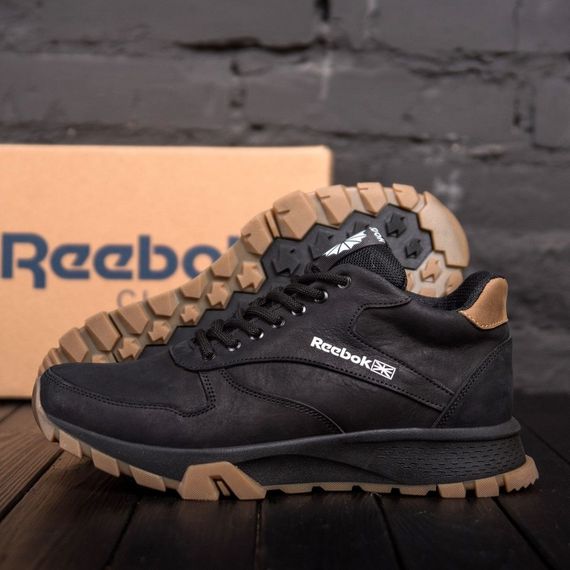 шкіряні зимові кросівки  Reebok чорні | Зображення 6