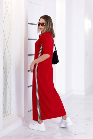 Женское спортивное платье длинное с разрезами MN141 цвет красный, размер 62/64 | Зображення 1