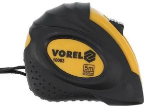 Рулетка з метричною шкалою VOREL : l= 5 м, w= 25 мм, 2 фиксатори VR-10063