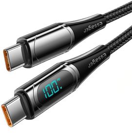 Кабель с дисплеем Essager ES-XCTT1-YDA01 Type-C to Type-C PD 100W 1m - Black