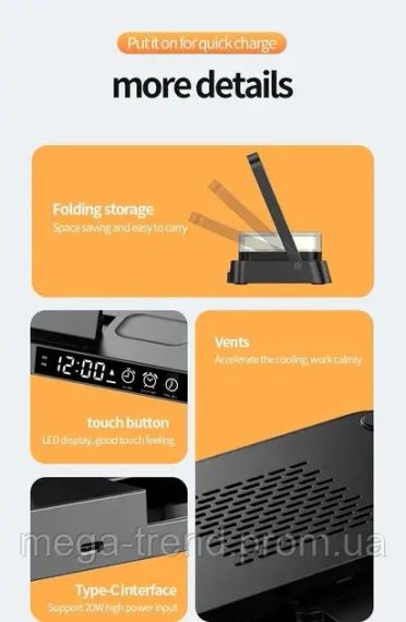 Бездротова зарядка Qi 4in1 Wireless Charger Бездротова зарядка 4в1 док-станція зарядка для телефону | Зображення 1