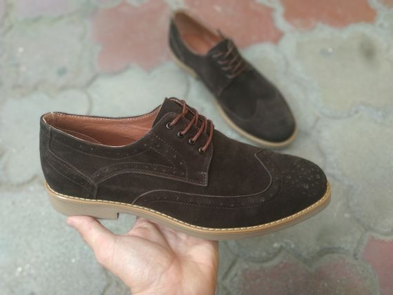 Замшеві чоловічі туфлі броги 40 розмір | Зображення 1