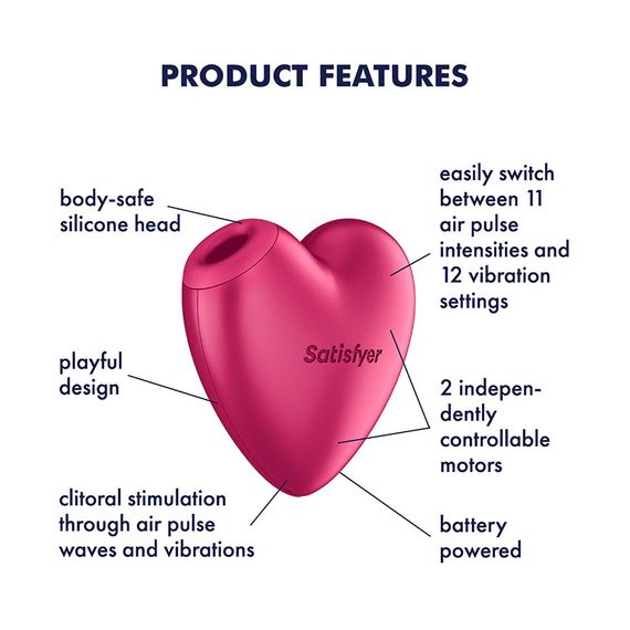 Вакуумний кліторальний стимулятор - Satisfyer Battery Powered Cutie Heart Pink Sex Aura | Зображення 2