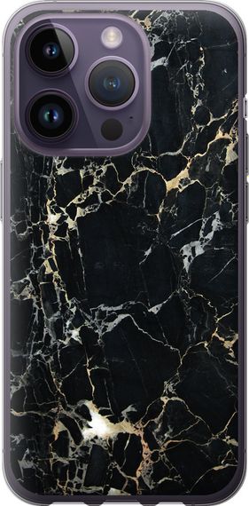 Чехол на iPhone 14 Pro Черный мрамор "3846u-2646-17620"