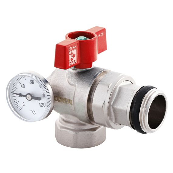Кран с американкой "антипротечка" с термометром Koer KR.1033-Gi - 1' (KR2894) | Зображення 1