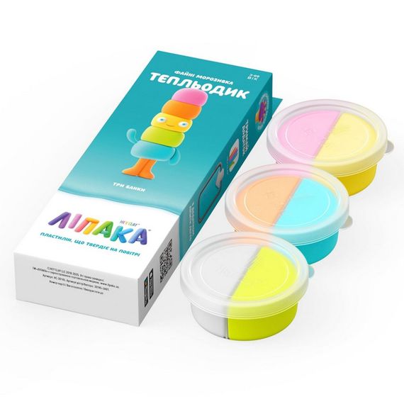 Набор пластилина "Файные мороженые: Тепльодик" ЛИПАКА 30145-UA01 самостоятельно затвердевает | Зображення 1