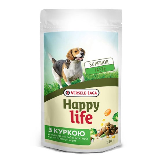 Сухий корм для собак з куркою та овочами Happy Life Adult Dinner with Chicken 350 гр