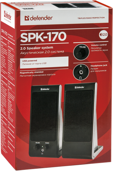 Акустика Defender 2.0 SPK-165/SPK-170 4W USB Black (65165) | Зображення 1