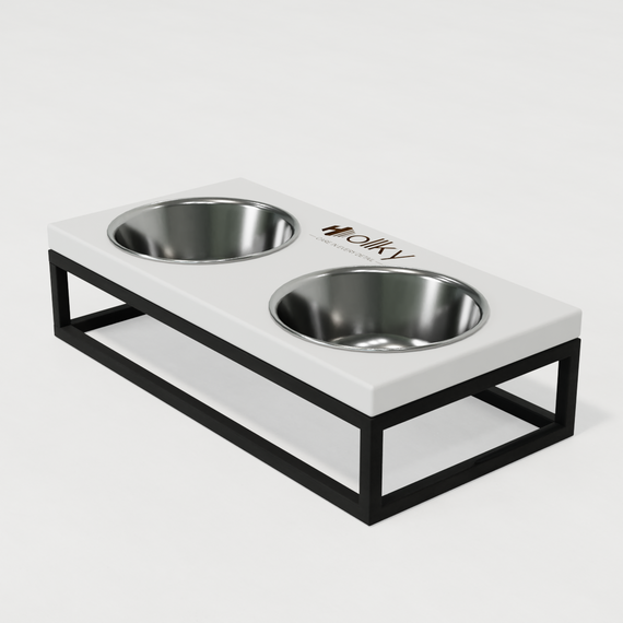 Миски на подставке для маленьких собак и котов Hollky Base S (2 × 0,45 л) BS-36187-BLWH | Зображення 4