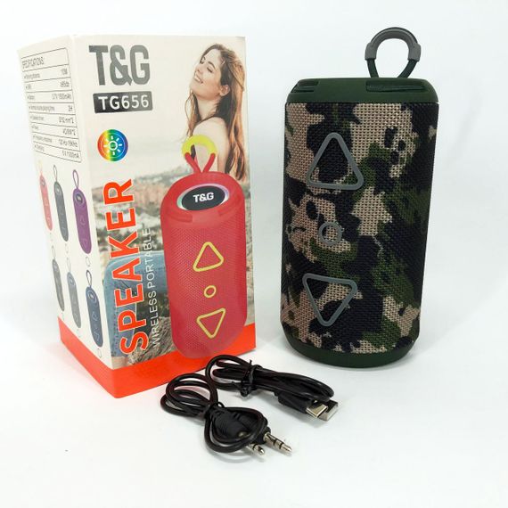 Bluetooth колонка портативна TG656 FM-радіо, Гучна колонка для вечірки. Колір: камуфляж | Зображення 5