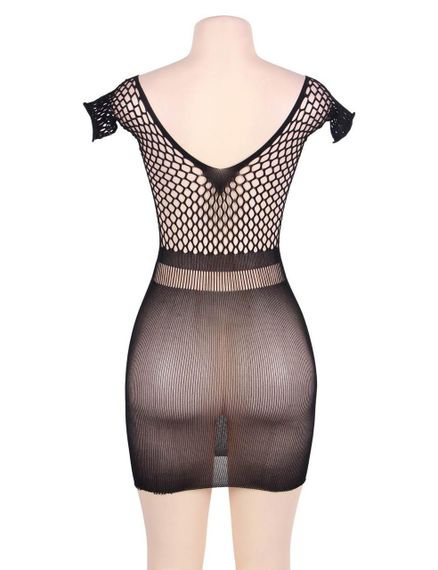 Сукня-міні Star Night з ажурною сіткою, пов'язана гачком, чорна XS-M sexstyle | Зображення 6