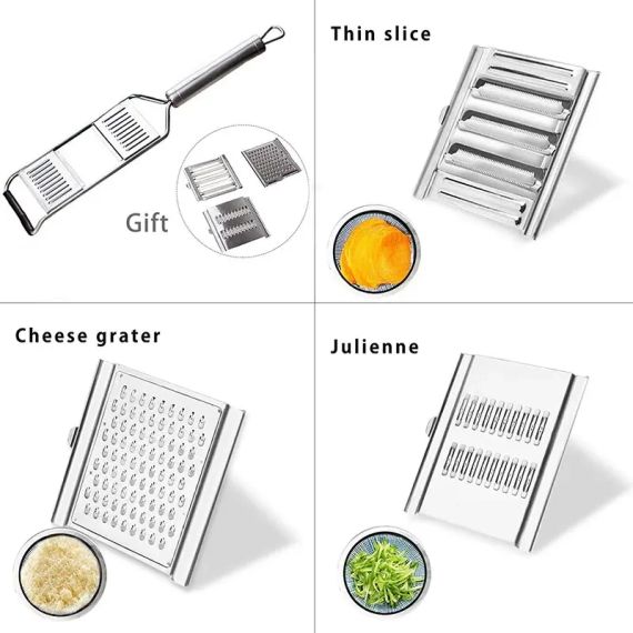 Тертка металева з ручкою 3 насадки 30*7,5см | Зображення 4