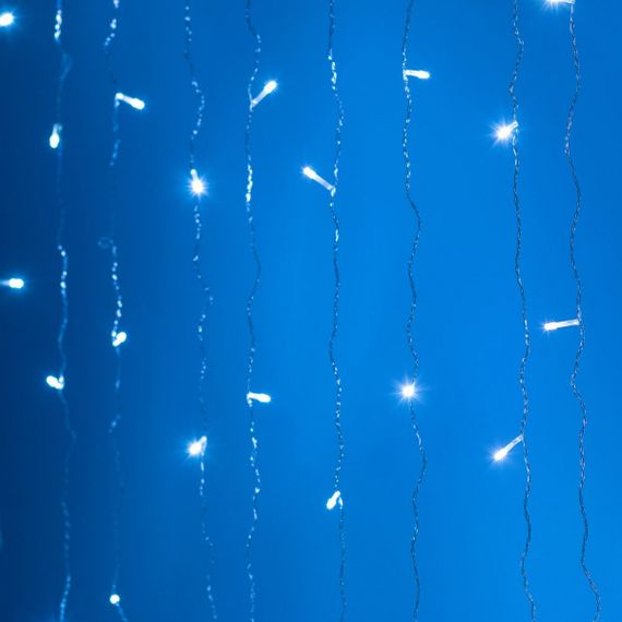 Светодиодная гирлянда 270 LED 3х3м, 8 режимов, 10 нитей, гирлянда водопад на ёлке ,гирлянда новогодняя,праздни | Зображення 1