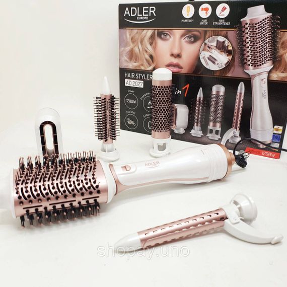 Универсальная многофункциональная фен-расческа для волос Adler AD 2027 1200Вт, Электрофен с насадками ZV-88 | Зображення 1