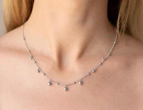 Серебняное колье з шариками Грация | Зображення 1