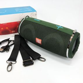 Портативная колонка TG642 с RGB подсветкой и ремешком. VL-438 Цвет: зеленый