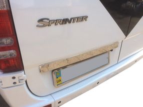 Планка над номером (нерж.) OmsaLine - Італійська нержавійка для Mercedes Sprinter 2006-2018 рр