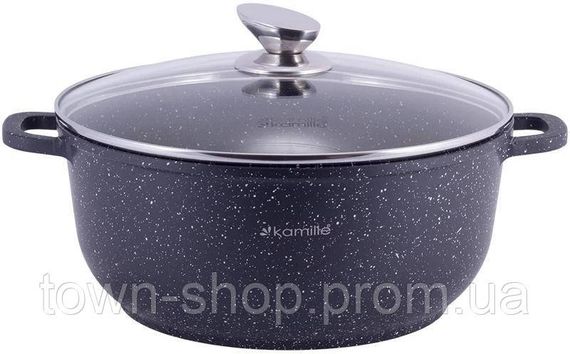 Набор 3 кастрюли Kamille Landes Black 2.3л, 4.5л, 6.5л, с двумя прихватками KM-4430 | Зображення 1