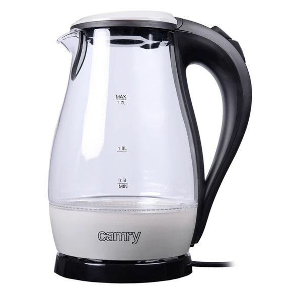 Електрочайник Camry CR 1251 1.7л 2000Вт скляний з підсвічуванням | Зображення 1