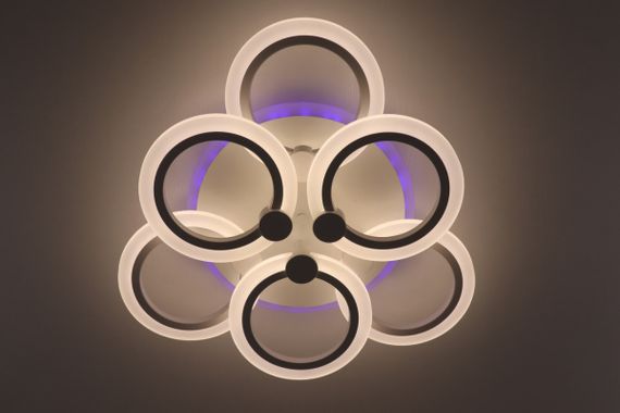 Люстра світлодіодна стельова LED світильник для квартири на стелю лед з пультом 25608 Білий 11х47х47 см.