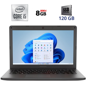 Ультрабук Medion Akoya E11412 / 14" (1366x768) TN / Intel Core i5-10210U (4 (8) ядра по 1.6 - 4.2 GHz) / 8 GB DDR4 / 120 GB SSD / Intel UHD Graphics / WebCam / NEW АКБ / Windows 11 б/в