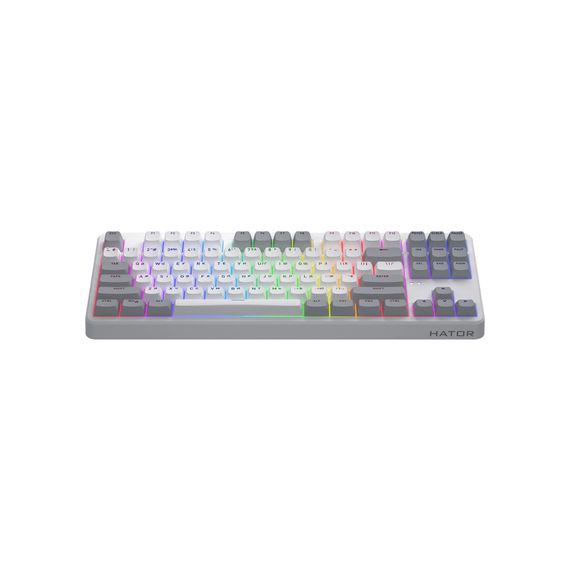 Клавіатура Hator Rockfall 3 Mecha TKL QMK/VIA Orange Wireless White (HTK851UA) | Зображення 1