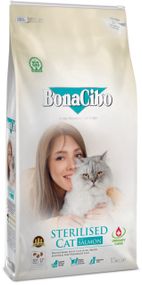 Сухий корм із лососем для стерилізованих котів BonaCibo Adult Cat Sterilised Salmon, 15 кг