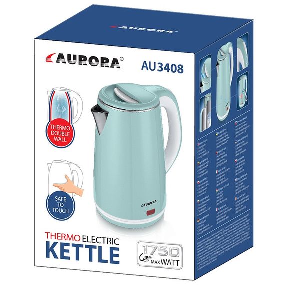 Чайник електричний Aurora 3408AU 2 л бірюзовий | Зображення 5