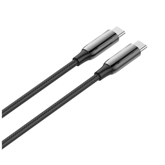 Дата кабель USB-C to USB-C 2.0m (PVC+Aluminum Alloy) (PD Fast Charging 240W) 5А black ColorWay (CW-CBPDCC070-BK) | Зображення 4
