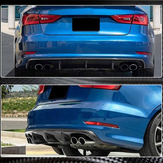 Дифузор заднього бампера V1 (для Base SD 2012-2016, Карбон) для Ауди A3 рр | Зображення 2