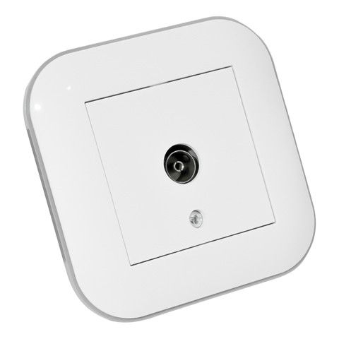 Розетка ТВ проходная LOFT белый+серый, Ovivo Electric Турция