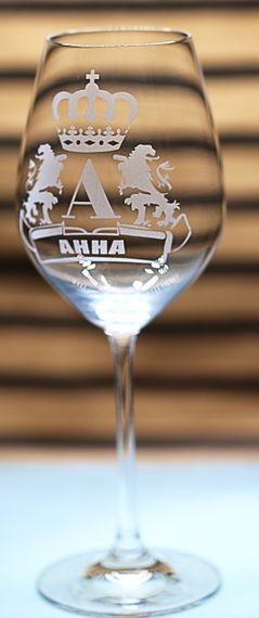 Винный именной бокал 480 мл Анна с гравировкой монограммы и короны подарок для женщины | Зображення 2