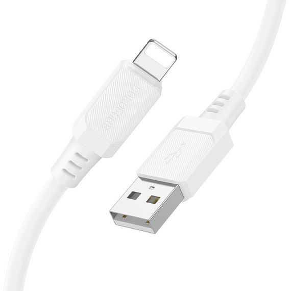 Дата кабель Borofone BX115 Lotto USB to Lightning 2.4A (1m) White | Зображення 2