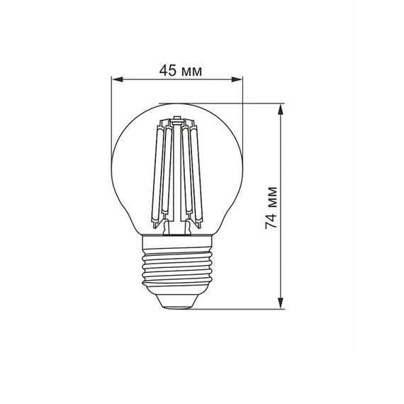 Світлодіодна лампа VIDEX Filament G45F 6W E27 3000K | Зображення 2