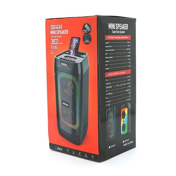 Акустическая система с подсветкой ZQS4246.2x15W, встроенный аккум 3600mAh, Black | Зображення 1